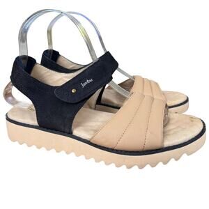 Jambu Relax Foam Africa Leather Ankle Strap Comfort Sandals Open Toe Shoes sz 8
